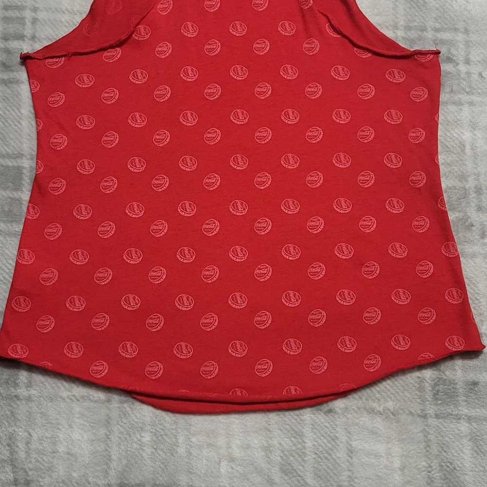 Coca-Cola Red With Silver Foil Logo Tank Med 7-9 - Picture 10 of 10